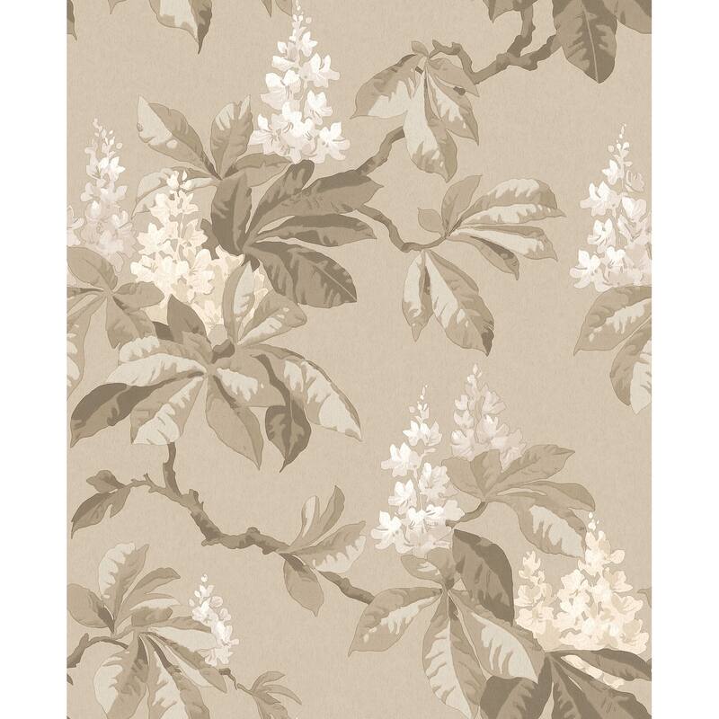 Chestnut Beige Floral Wallpaper