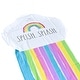 preview thumbnail 3 of 3, Rae Dunn: Splish Splash Rainbow Slide & Ride -16 Foot Water Slide Sprinkler, CocoNut Float, Durable Sliding Mat, Age 5+ - Multi