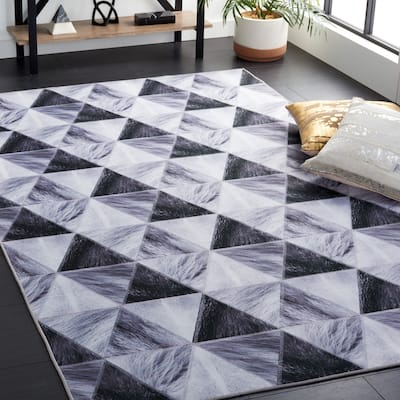 SAFAVIEH Faux Hide Machine Washable Slip Resistant Precilia Rustic Trellis Rug