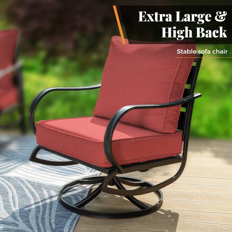 MAISON ARTS Patio Furniture Set 4/6-Piece Outdoor Conversation Set with Gas Fire Pit Table