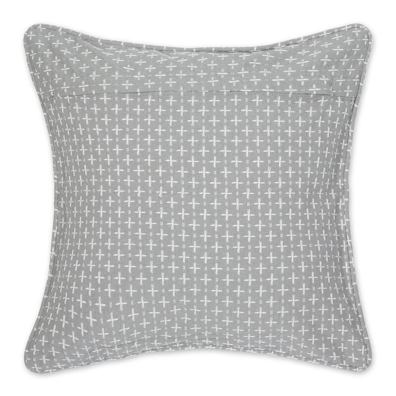 Navy Dobby Plus Recycled Cotton Pillow Cover 18x18 (Set of 2)