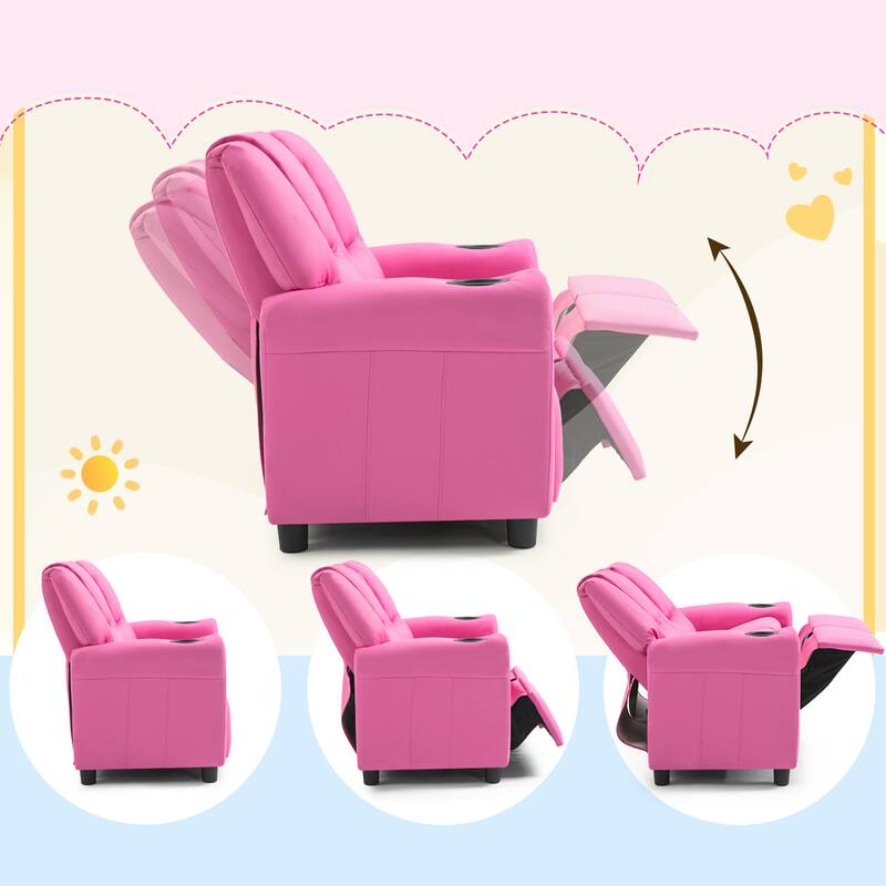 AVAWING Faux Leather Kids Recliner Lounge Sofa Chair