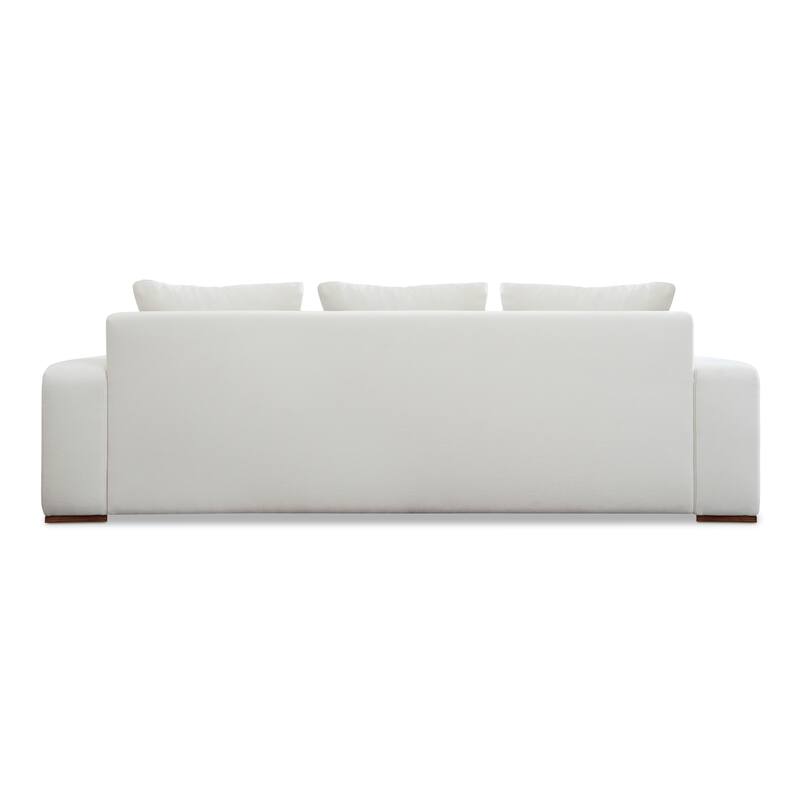 NADAAL STUDIOS Cavan Sofa, Wide Track Arms, Reversible Back Cushions, Feather-Fiber Bench Seat, Ivory