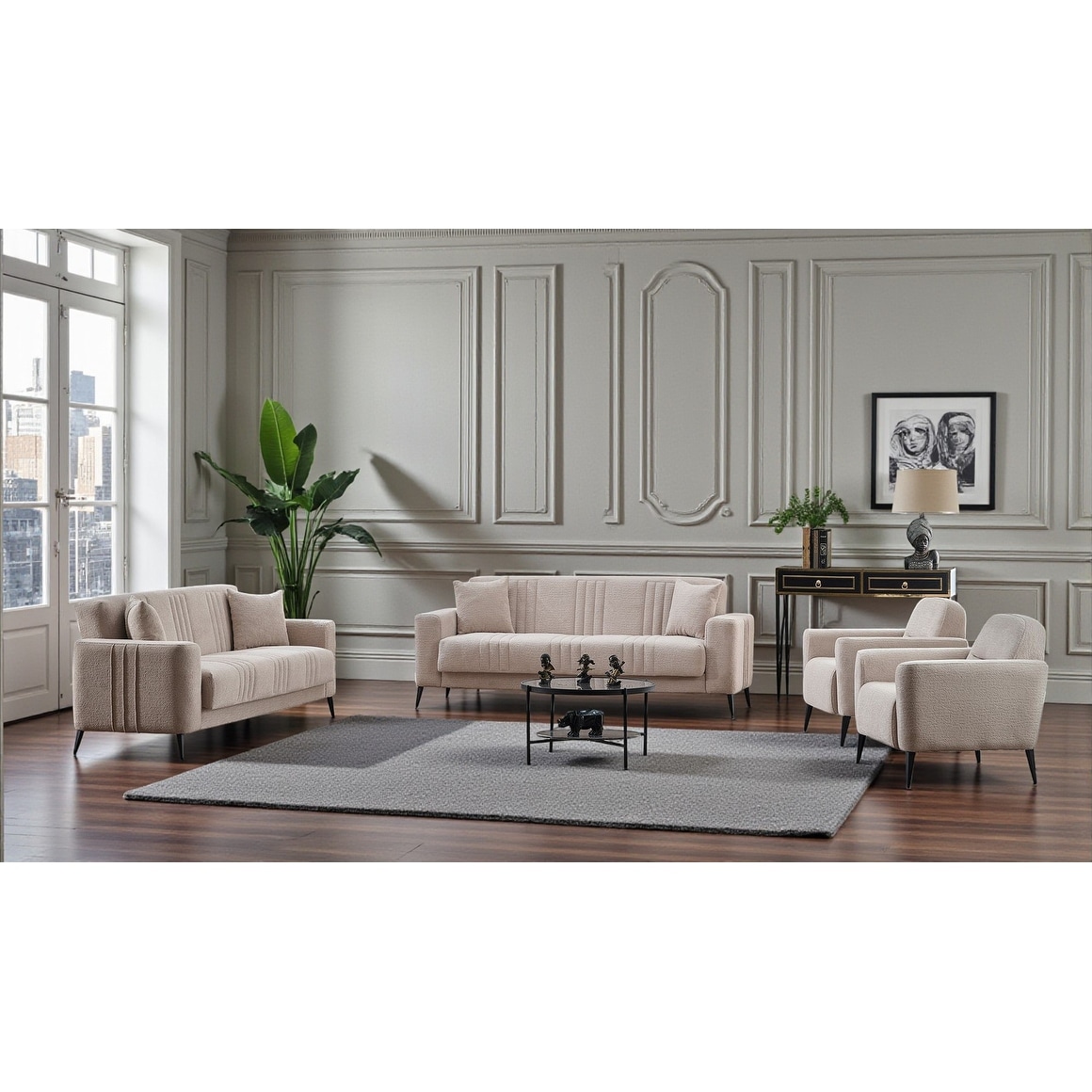 Celvina 4 Pieces Living Room Sets 2 Sofa 2 Chair