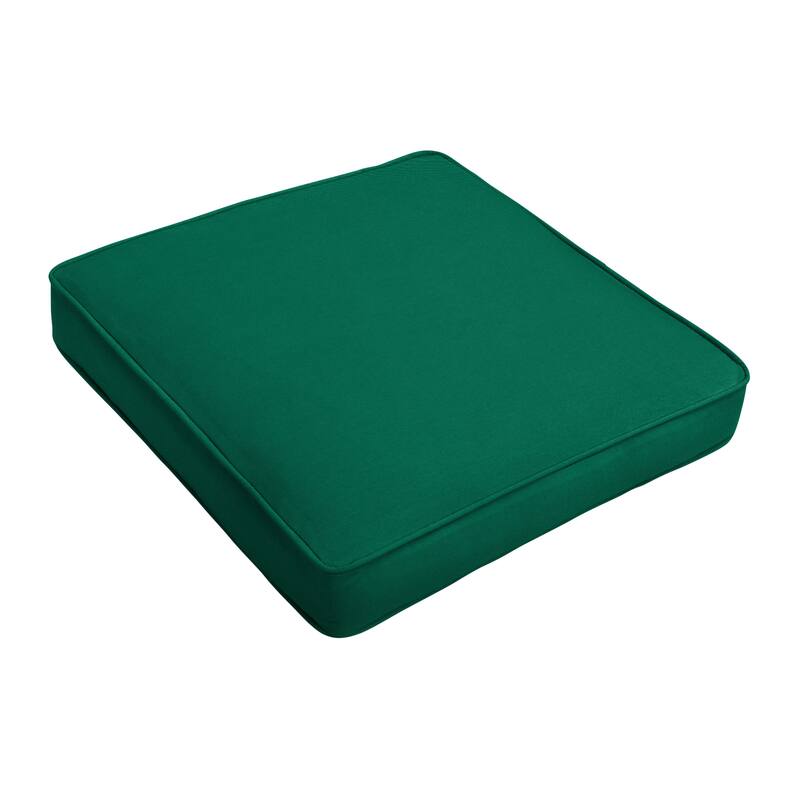 Humble + Haute Valencia Solid Sunbrella Indoor/ Outdoor Corded Chair Cushion, Set of 2 - Canvas Forest green