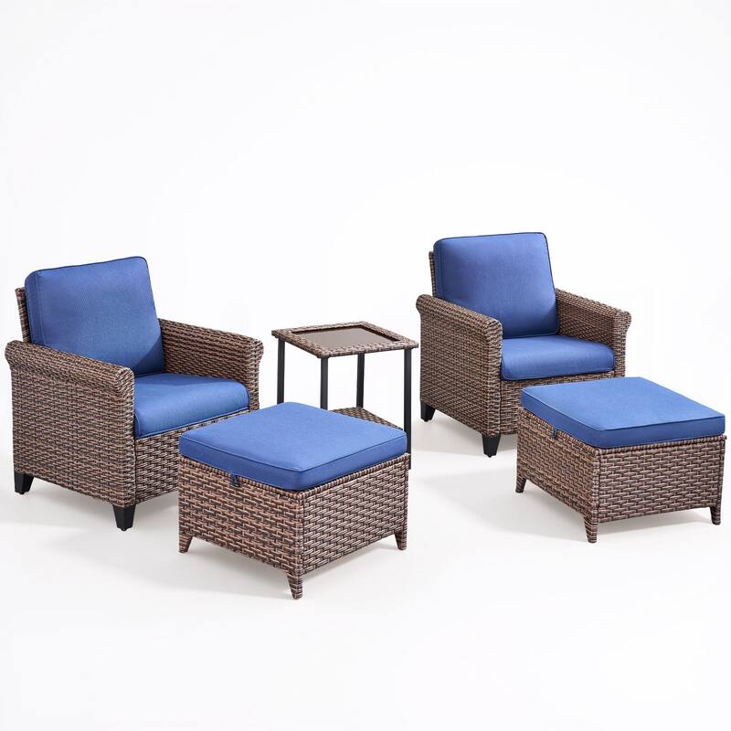Pocassy Outdoor Sofa Swivel Chairs Patio Chair Funiture Set