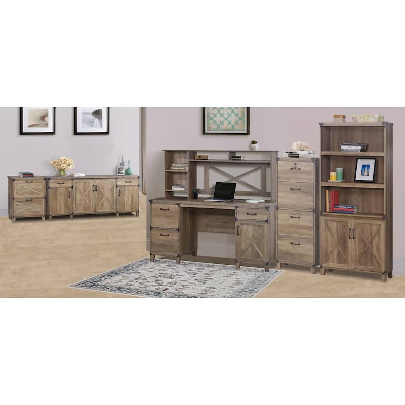 Oxford Farmhouse Rustic Oak Executive desk