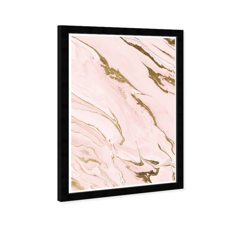 Wynwood Studio Prints Abstract In Streams Pink and Light Pink Modern & Contemporary Wall Art Canvas Print