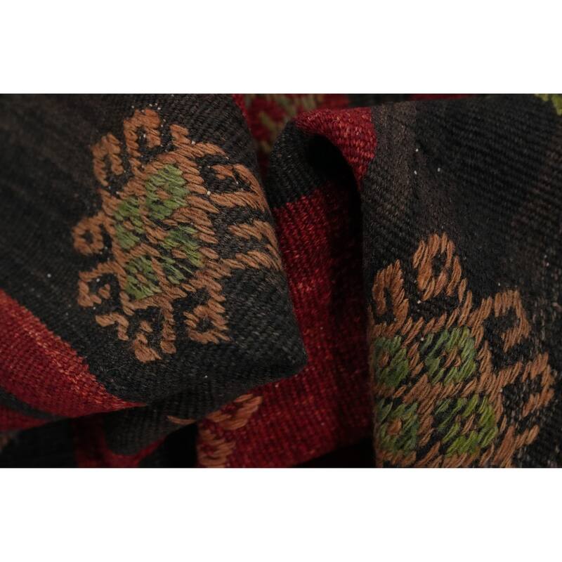 Hand Woven Oriental 100% Wool Carpet Southwestern Tribal Multi-Colored Kilim Area Rug - 9' 6'' X 5' 10''