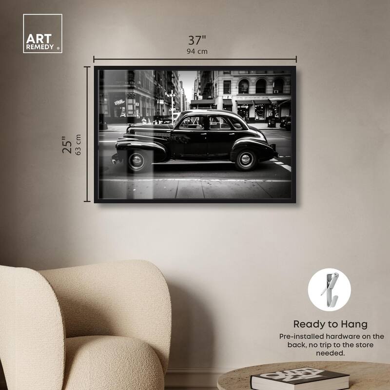 Vintage Car in New York Shadowbox by Art Remedy