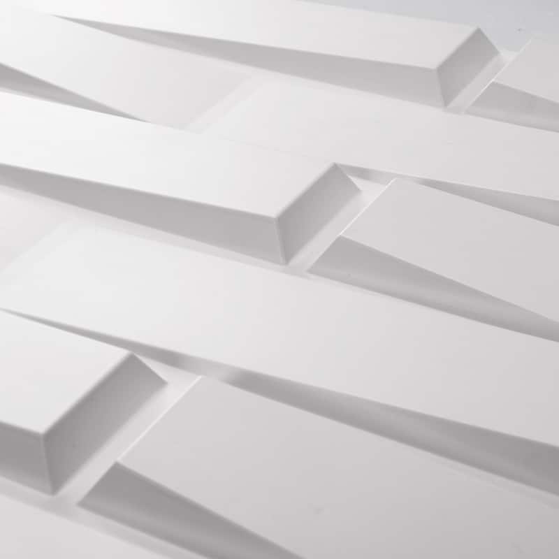 Decorative White 3D PVC Wall Panel for Interior Décor 12 Pack 19.7 x 19.7 in.