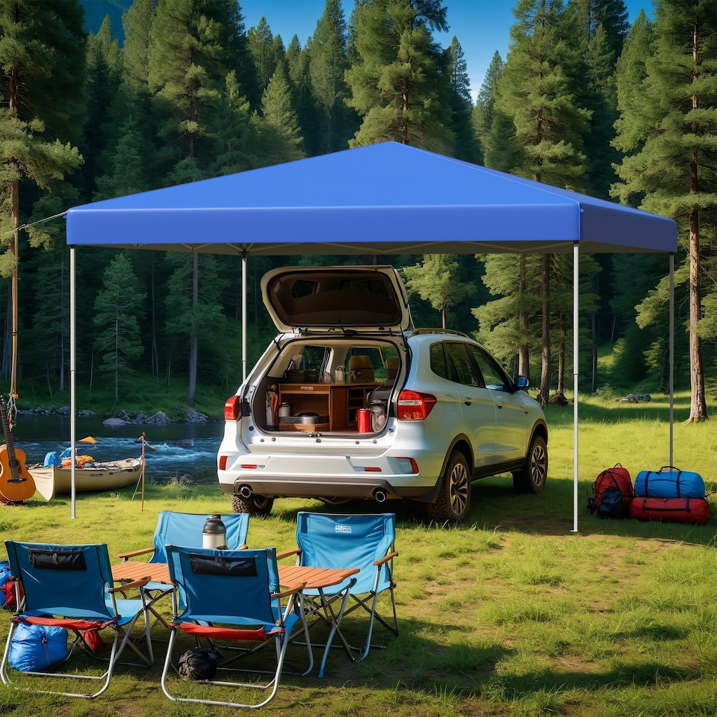 Pop Up Canopy Tent – Outdoor Shade Gazebo with Storage Bag & Sandbags,Easy Setup Canopy for Patio, Camping, Beach
