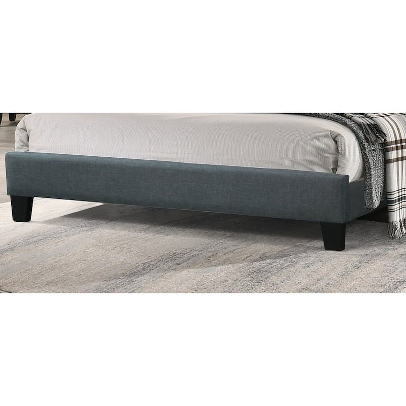 Modern 1pc Queen Size Bed Charcoal Polyfiber Tufted Headboard Platform Bedframe Bedroom Furniture