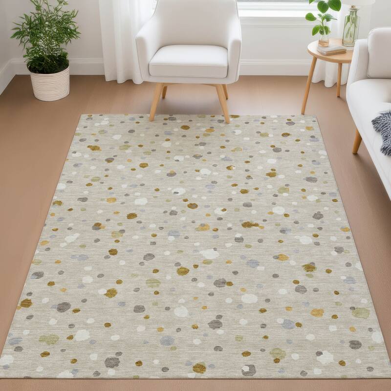 Machine Washable Indoor/ Outdoor Contemporary Sheinelle Chantille Rug