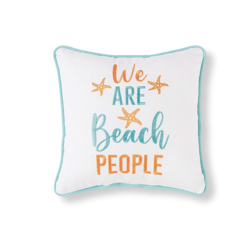 10" x 10" We Are Beach People Embroidered Throw Pillow