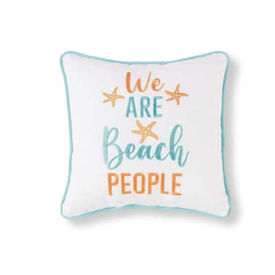 10" x 10" We Are Beach People Embroidered Throw Pillow