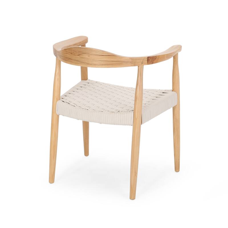 Rope Woven Upholstered Dining Chairs, Ash Wood Frames Dining Chairs, Club Guest Office Chairs, Banquets Garden Side Chair