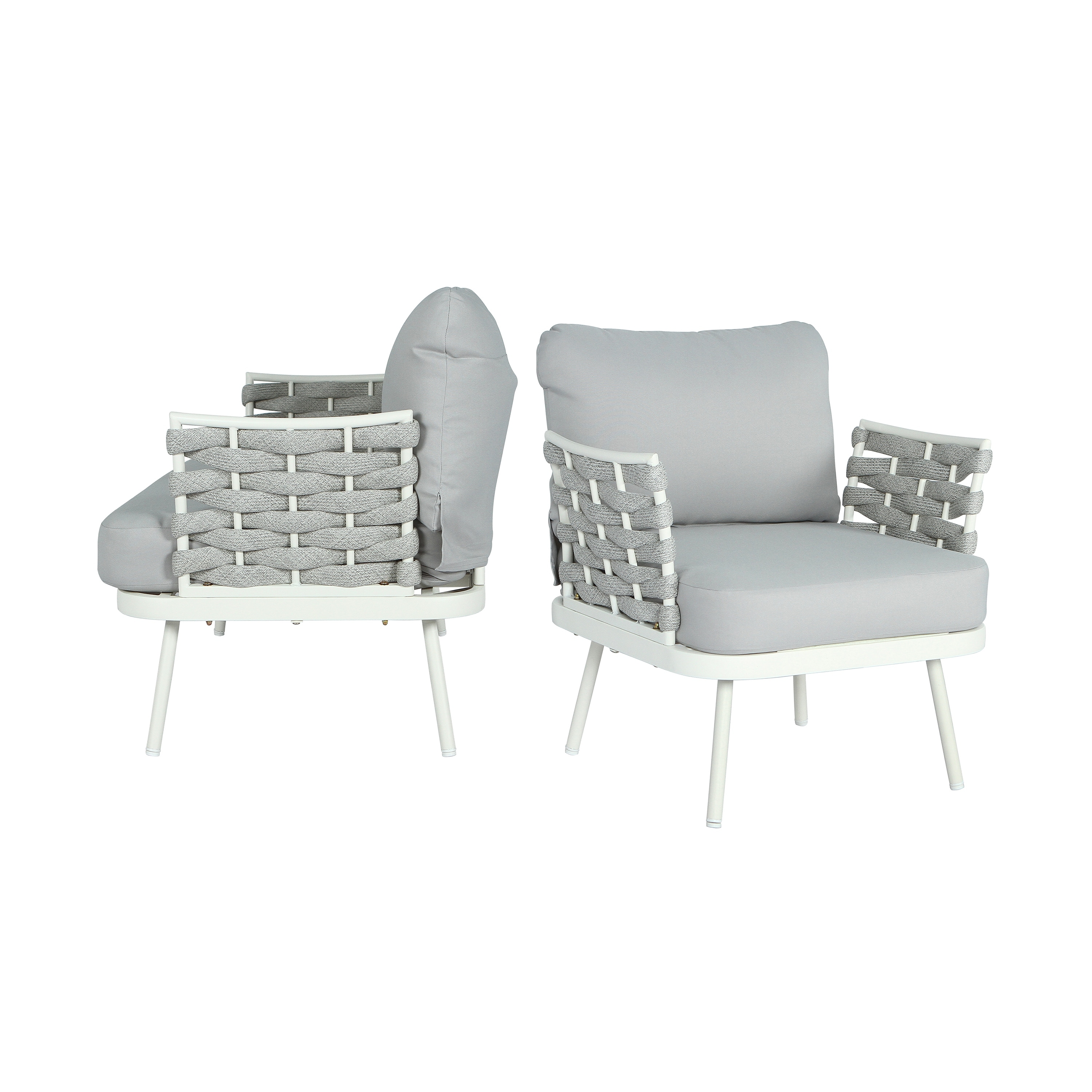Club Chairs Outdoor Chair Set of 2, Dining Chair Reading Chair Accent Chair Leisure Chair with Metal Frame