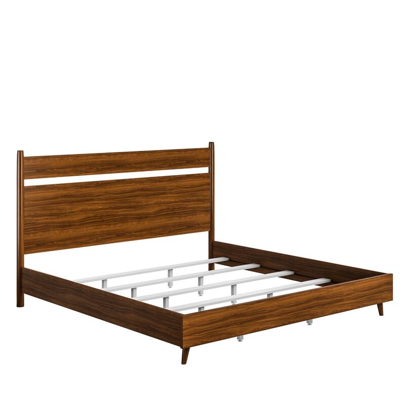 Ludwig Brown Wood King Panel Bed