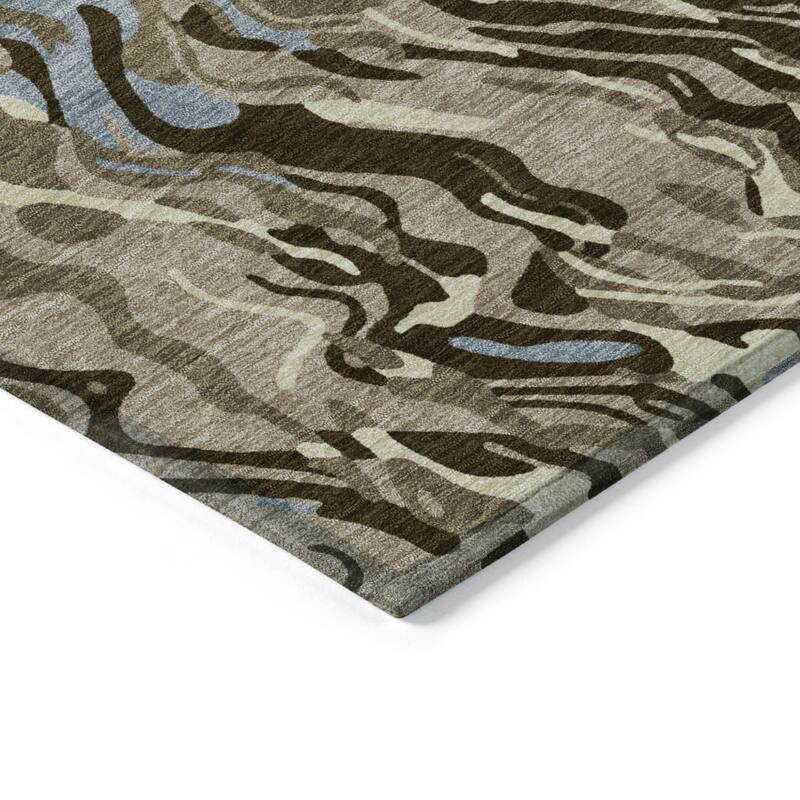 HomeRoots Abstract Transitional Rectangle Outdoor Rug