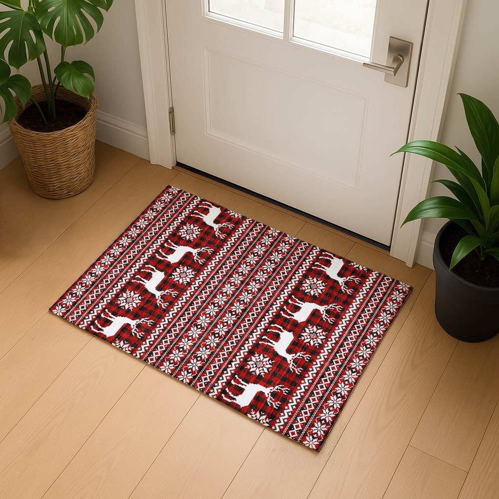 Premium Washable Super Soft Christmas Reindeer Mayfield Rug