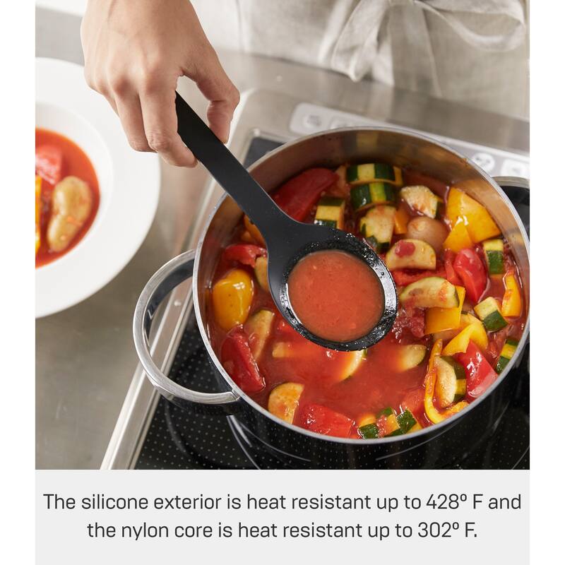 Yamazaki Home Floating Cooking Spoon, Silicone - L 1.18 x W 2.76 x H 10.24 inches