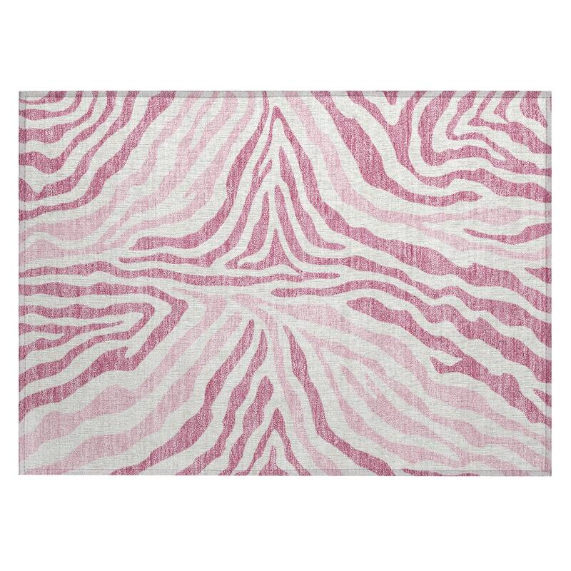 Machine Washable Indoor/ Outdoor Modern Prints Chantille Rug