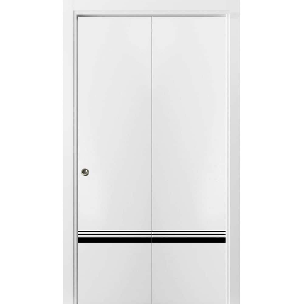 Bi-fold Doors 36 x 80 Planum 0012 White Silk with Sturdy Tracks