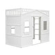 preview thumbnail 4 of 112, Solid Wood House Loft Bed with Window Design and Ladder, Twin/Full Size Playhouse Bed Loft Bed Frame with Guardrail for Kids