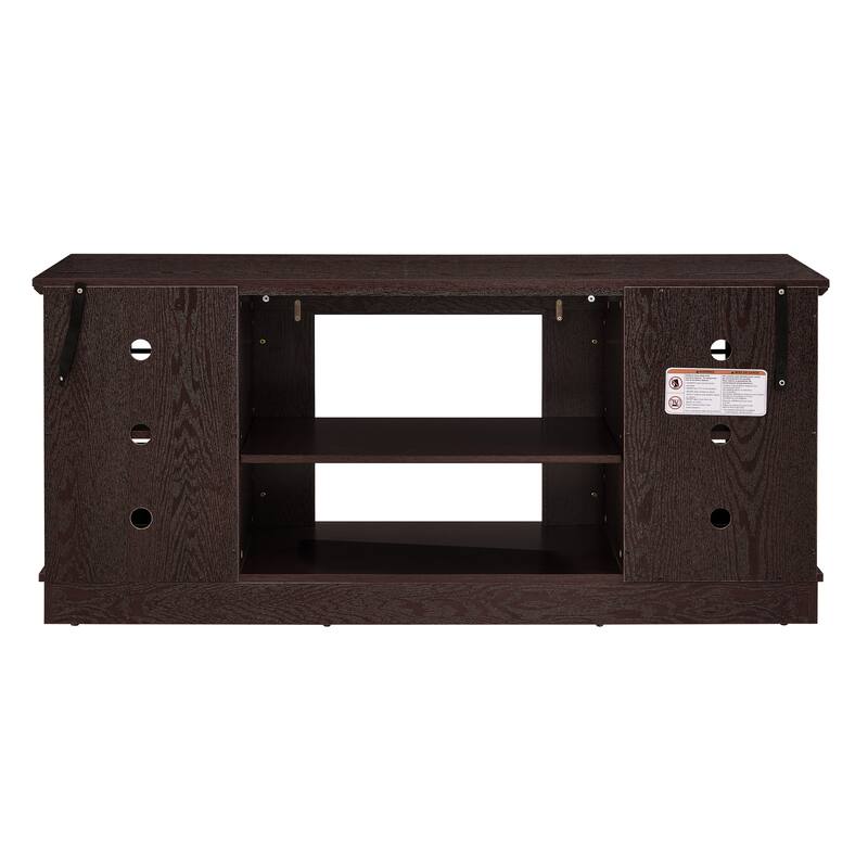 Classic TV Stand Entertainment Center for up to 65" TVs, Faux Stone Media Console Cabinet for Living Room