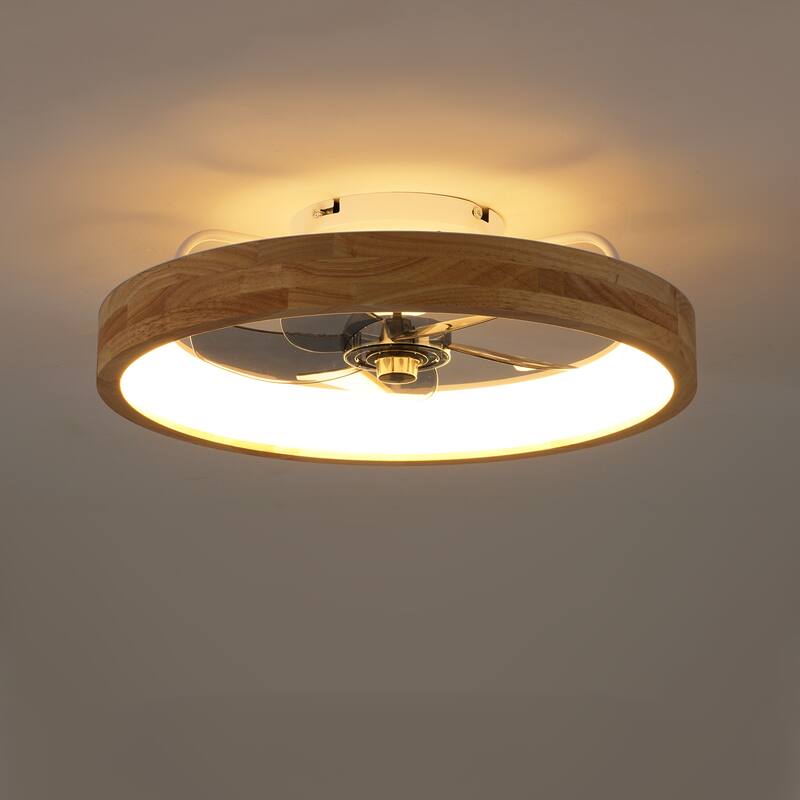 20" Ceiling Fans with Lights and Remote, 3000-6500K Dimmable Modern Flush Mount LED Fan Light, 6 Speeds, Quiet DC Motor
