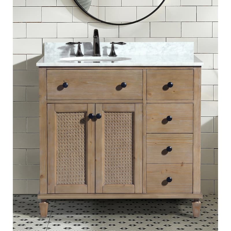Ari Bath, Annie 36" Bathroom Vanity, Weathered Fir Finish