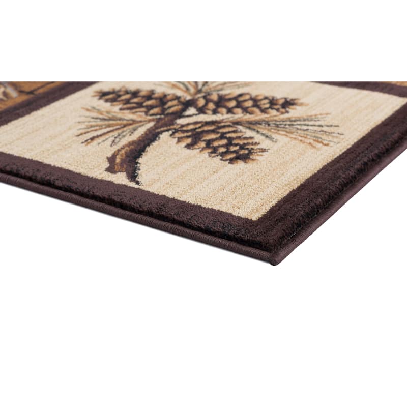 Natural Lodge Novelty Graphic Indoor Area Rug