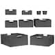 Storage Box Woven Basket Bin Container Tote Cube Organizer Set Stackable Shelf Organizer Built-in Carry Handles (9-Piece)