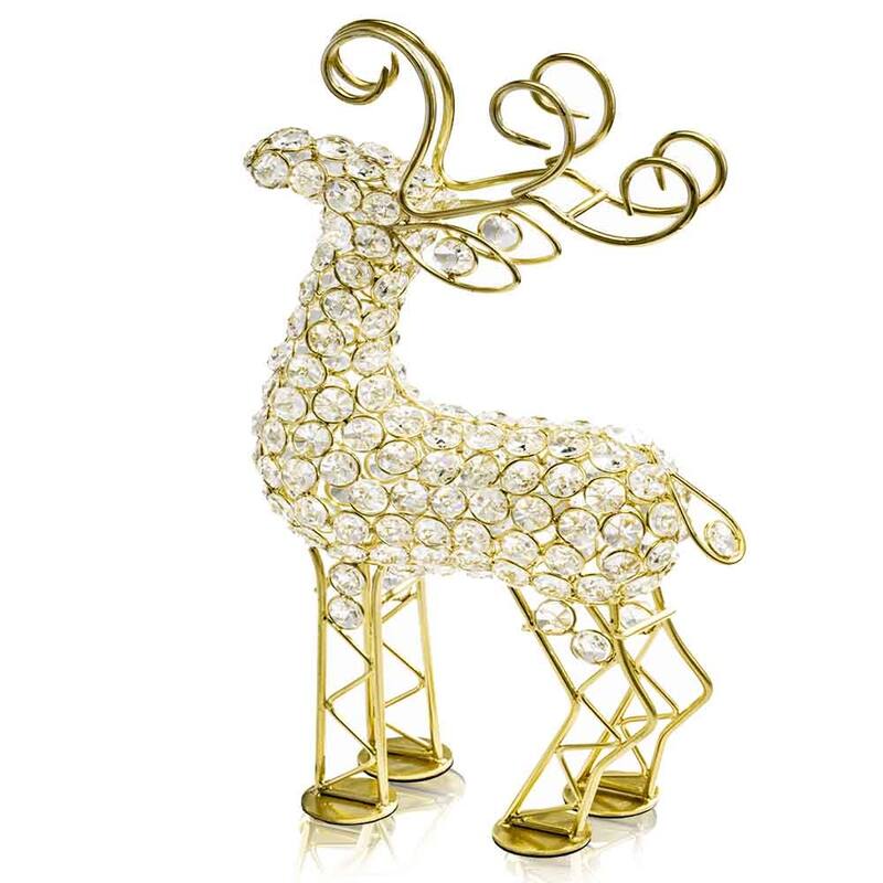 HomeRoots 19" Gold Metal Reindeer Figurine - 8.5' X '19' X '3.75