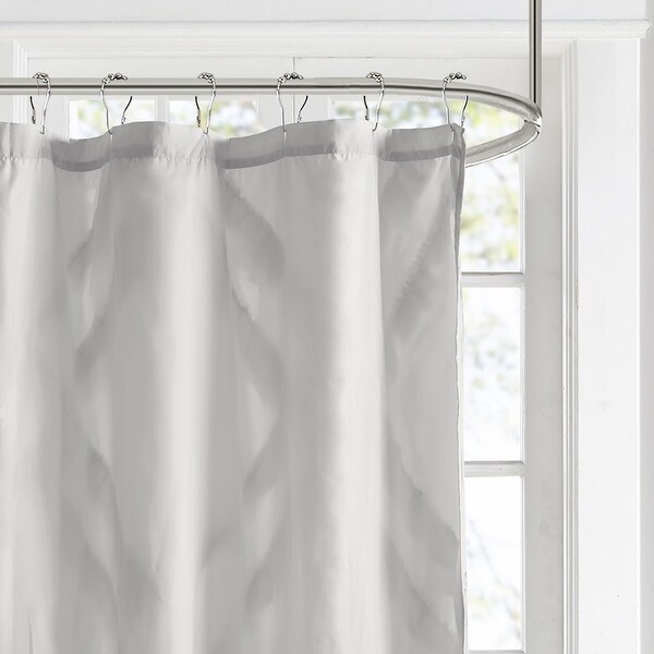 Ruffle Diamond Shower Curtain Gray  72x72 