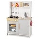 preview thumbnail 2 of 6, Wooden Kitchen Toy Set with Stove, Sink and Cooking Accessories - 24" x 12" x 33"