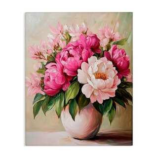 Stupell Vibrant Pink Floral Bouquet Canvas Wall Art Design by Petal ...