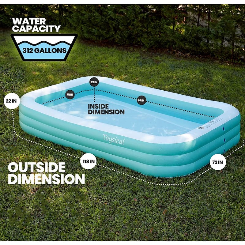 Toysical Inflatable Pool with Air Pump-118 x 72 x 22 Above Ground Pool