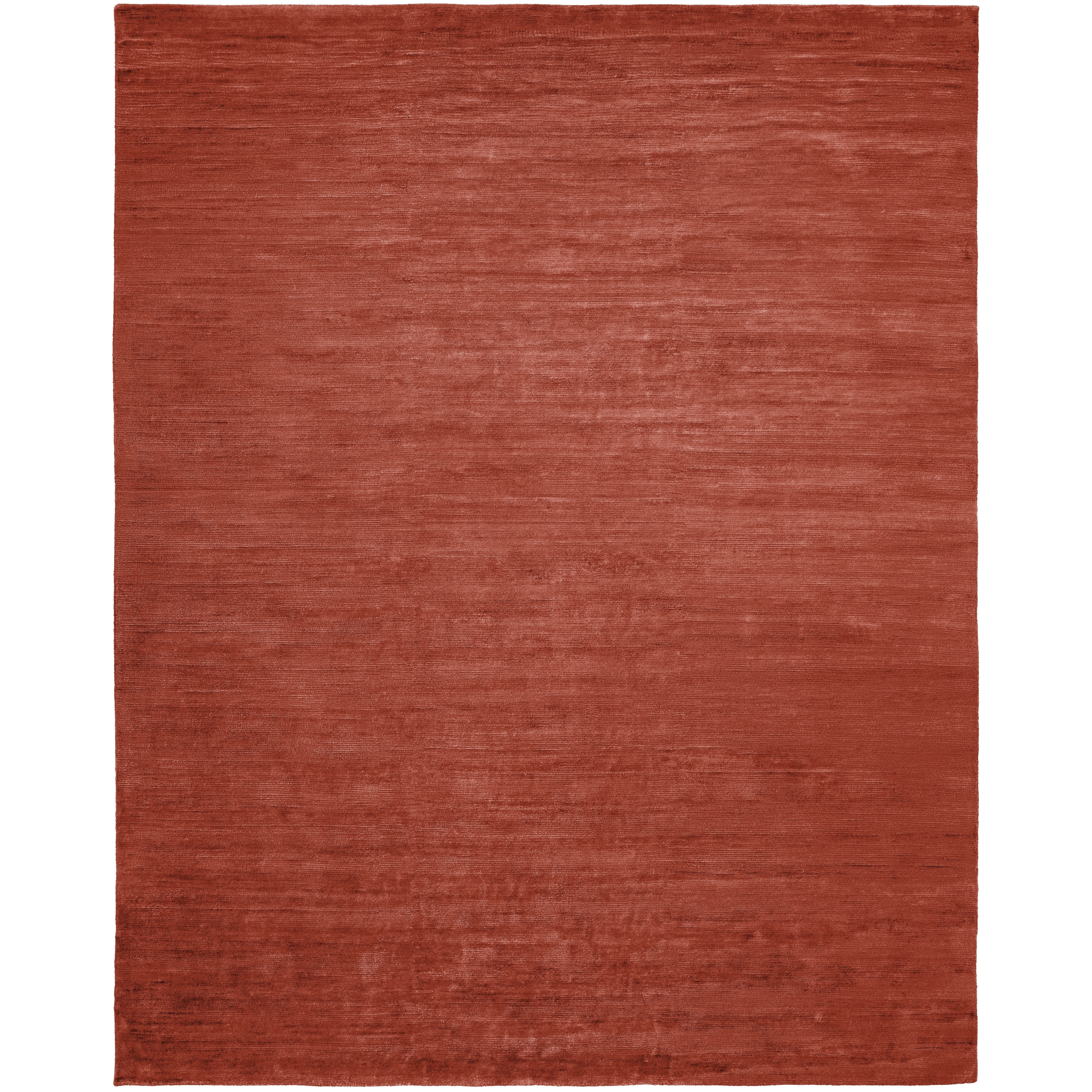 KALATY Modern Red Hand-Knotted Wool & Viscose Area Rug