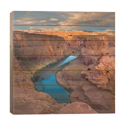 River In Canyon, Horseshoe Bend, Colorado River, Glen Canyon, Arizona Print On Wood by Tim Fitzharris - Multi-Color