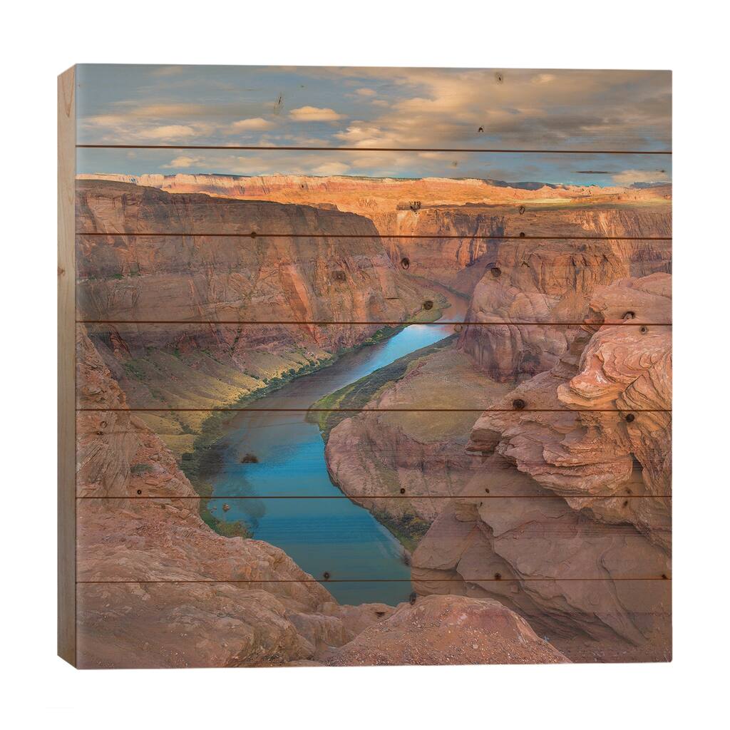 River In Canyon, Horseshoe Bend, Colorado River, Glen Canyon, Arizona Print On Wood by Tim Fitzharris - Multi-Color