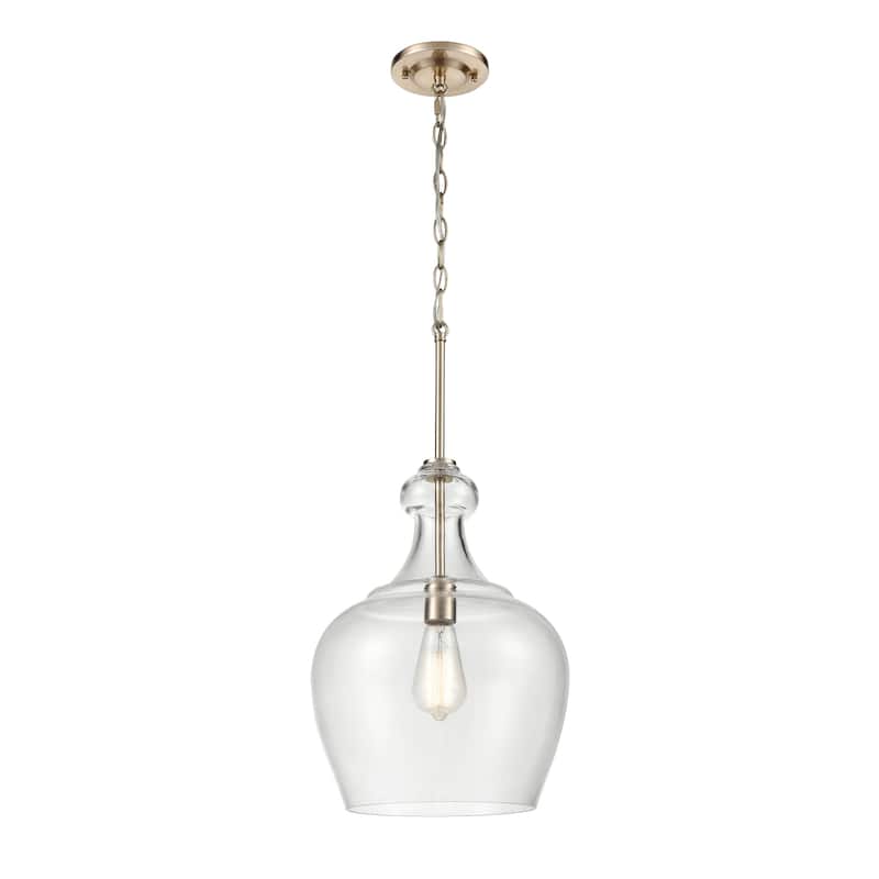 Millennium Lighting Corra 1 Light Pendant Fixture in Multiple Finishes with Glass Shade