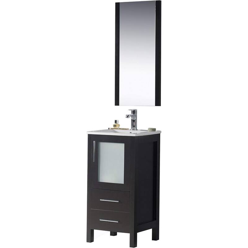 Blossom 16" Bathroom Vanity with Ceramic Sink and Matching Mirror
