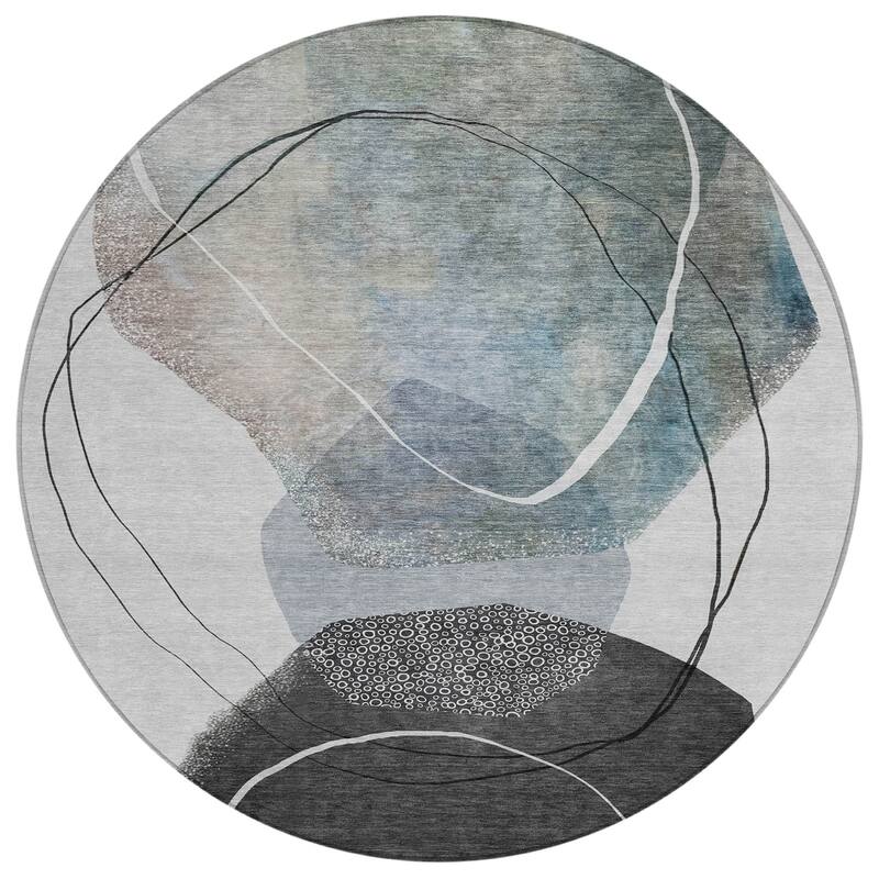 HomeRoots Abstract Transitional Rectangle Outdoor Rug