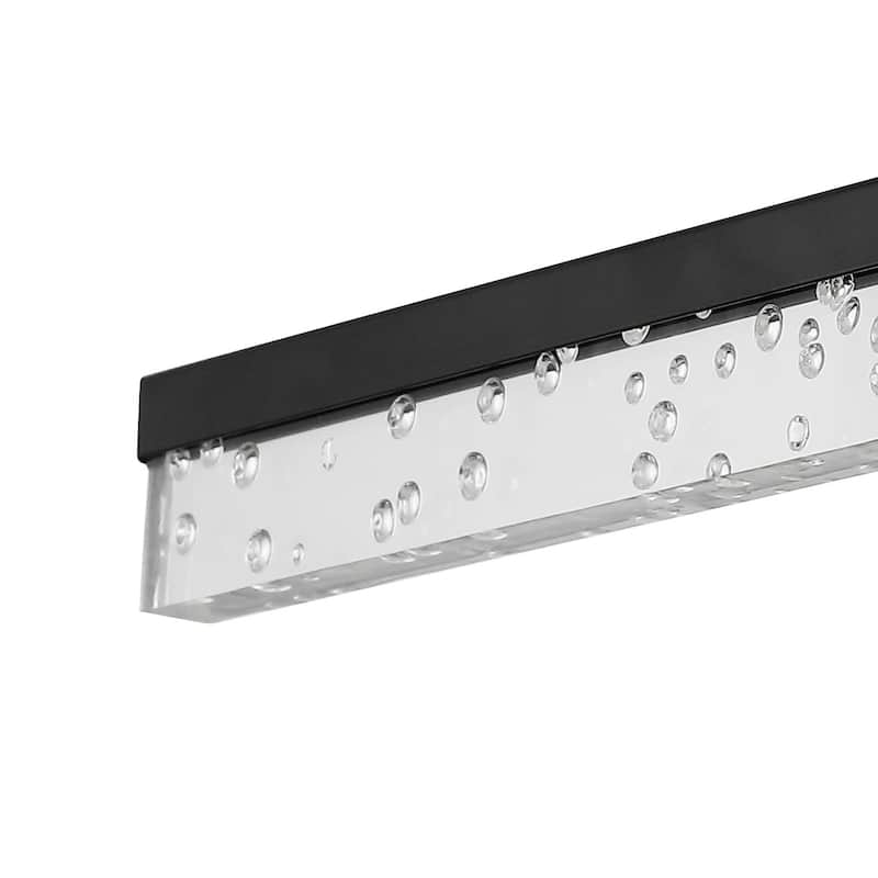 Baxter 22" 1-Light Modern Contemporary 360-Degree Rotatable Iron/Seeded Acrylic Integrated LED Vanity Light, by JONATHAN Y