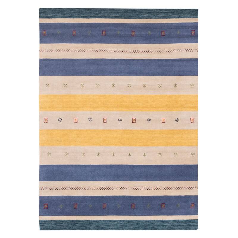 ECARPETGALLERY Hand Loomed Kashkuli Gabbeh Light Grey Wool Rug - 6'9 x 9'8