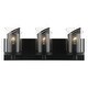 preview thumbnail 4 of 7, Varaluz So Inclined 3-Light Glass and Mesh Bathroom Vanity Light Black/Clear