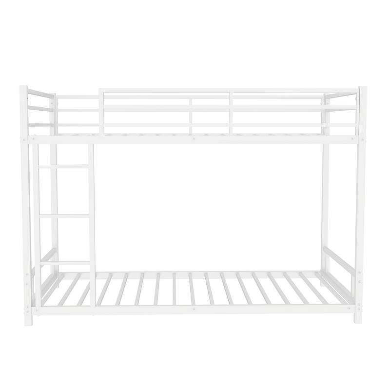 Metal Twin Over Twin Bunk Bed, Heavy-Duty Sturdy Construction, Safety Guardrails, No Box Spring Needed