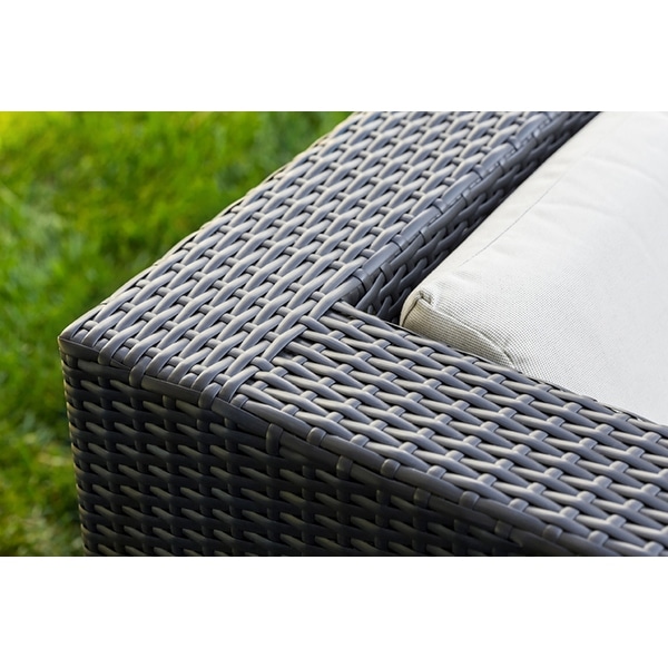 Ohana Outdoor Patio 9 Piece Black Wicker Seating Set with Cushions